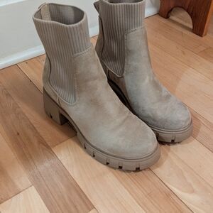 Harlow Beige Ankle Booties for Women